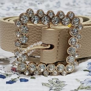 TWELVE Cream/Beige Buckle Belt